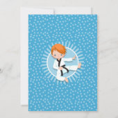 Red Hair Karate Judo Boys Birthday Invitation Kaart (Achterkant)