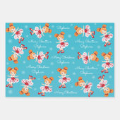 Red Hair Kerstmis Ballerina Inpakpapier Vel (Voorkant 2)
