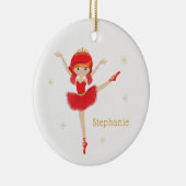 Red Hair Kerstmis Ballerina Keramisch Ornament (Rechts)