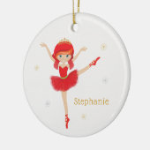 Red Hair Kerstmis Ballerina Keramisch Ornament (Links)