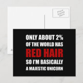 Red Hair Majestic Unicorn Briefkaart (Voorkant / Achterkant)