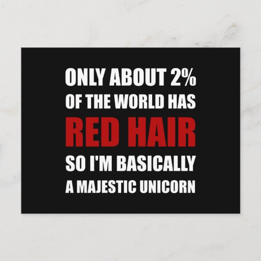 Red Hair Majestic Unicorn Briefkaart (Voorkant)