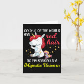 Red Hair Majestic Unicorn Funny Ginger Head Pride Kaart (Gele Bloem)