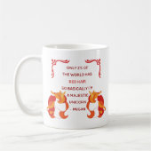 Red Hair Majestic Unicorn Funny Personalized Koffiemok (Links)