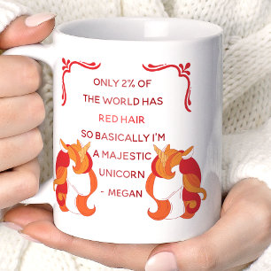 Red Hair Majestic Unicorn Funny Personalized Koffiemok