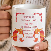 Red Hair Majestic Unicorn Funny Personalized Koffiemok
