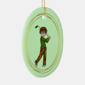 Red Hair Mannelijke Golfer Gepersonaliseerd Orname Keramisch Ornament (Rechts)