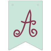 Red Hair Mermaid Birthday Bunting Banner (Derde vlag)