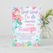 Red Hair Mermaid onder de uitnodiging van de Zee v (Staand voorkant)