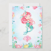 Red Hair Mermaid onder de uitnodiging van de Zee v (Achterkant)