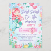 Red Hair Mermaid onder de uitnodiging van de Zee v (Voorkant / Achterkant)