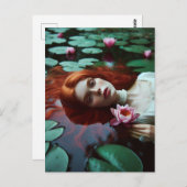 Red Hair Ophelia in een Lily Pond Briefkaart (Voorkant / Achterkant)