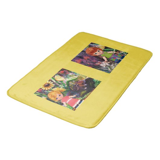 Red Hair Paper Dolls Bath Mat (Gekanteld)