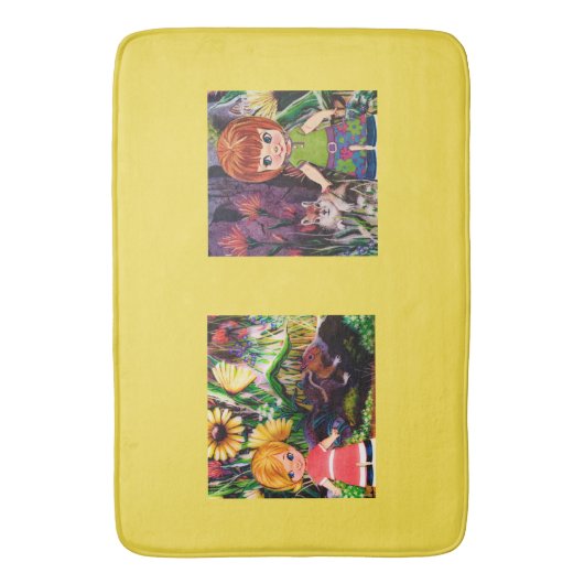 Red Hair Paper Dolls Bath Mat (Voorkant Verticaal)