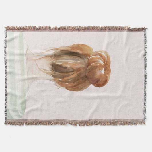 Red Hair Top Knot Bun Deken (Voorkant)