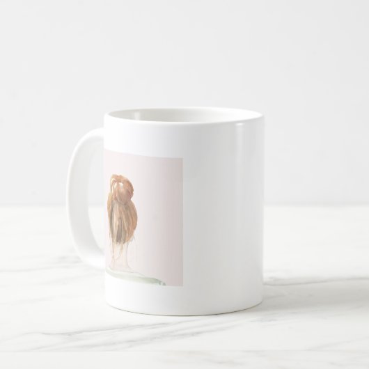 Red Hair Top Knot Bun Koffiemok (Voorkant links)