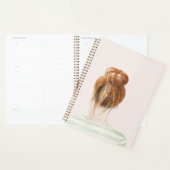 Red Hair Top Knot Bun Planner (Display)