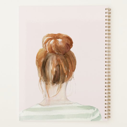 Red Hair Top Knot Bun Planner (Achterkant)