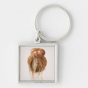 Red Hair Top Knot Bun Sleutelhanger