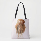 Red Hair Top Knot Bun Tote Bag (Voorkant)
