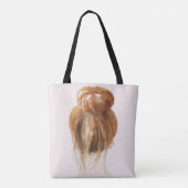 Red Hair Top Knot Bun Tote Bag (Achterkant)