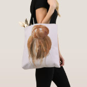Red Hair Top Knot Bun Tote Bag (Dichtbij)