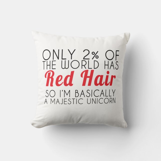 Red Hair Unicorn Pillow Kussen (Voorkant)