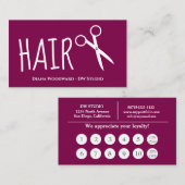 Red Hairdresser Flat Loyalty Kaart (Voorkant / Achterkant)