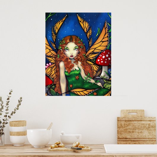 Red Haire Fairy Queen ART PRINT (Keuken)