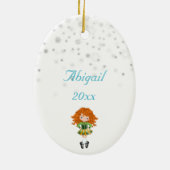 Red Haire Irish Dancer Winter Kerstmis Keramisch Ornament (Achterkant)