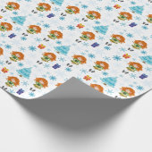 Red Haire Irish Dancer Winter Pattern Cadeaupapier (Hoek)