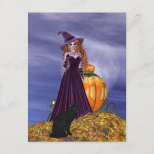 Red Haire Witch Briefkaart