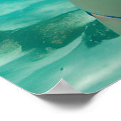 Red Haire Woman Polka Dot Bikini Underwater Foto Poster (Hoek)