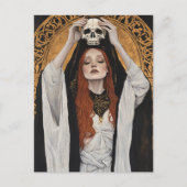 Red haired Goddess Woman With a Skull Briefkaart (Voorkant)