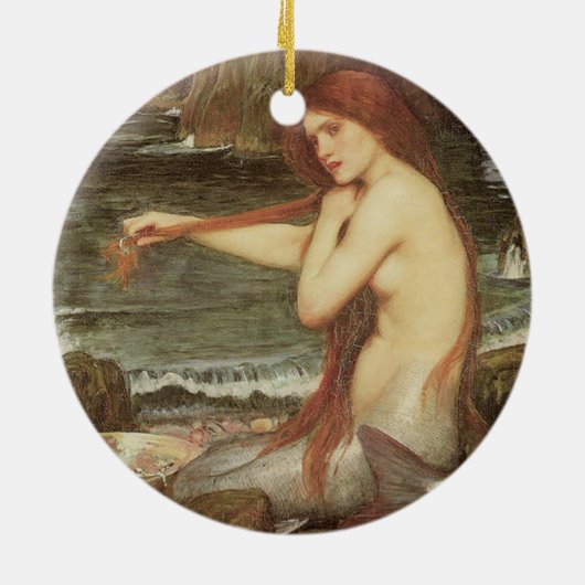  RED HAIRED MERMAID PORTRAIT KERAMISCH ORNAMENT (Achterkant)