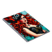 Red Haired Streampunk Vrouw Notitieboek (Rechterzijde)
