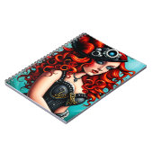 Red Haired Streampunk Vrouw Notitieboek (Linkerzijde)