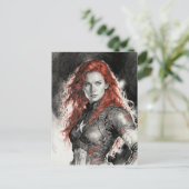 Red haired warrior woman briefkaart (Staand voorkant)