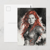 Red haired warrior woman briefkaart (Voorkant / Achterkant)