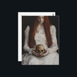 Red haired Woman With a Skull Briefkaart<br><div class="desc">A woman with red hair holds a skull in a portrait painting fantasy art</div>