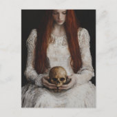 Red haired Woman With a Skull Briefkaart (Voorkant)