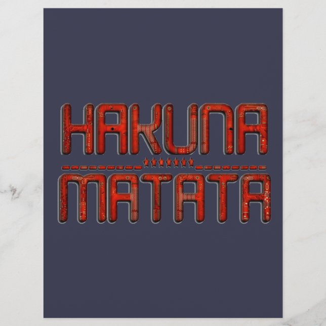 Red Hakuna Matata 3D Techno Star Design (Voorkant)