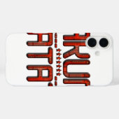 Red Hakuna Matata 3D Techno Star Design Case-Mate iPhone Case (Achterkant (horizontaal))