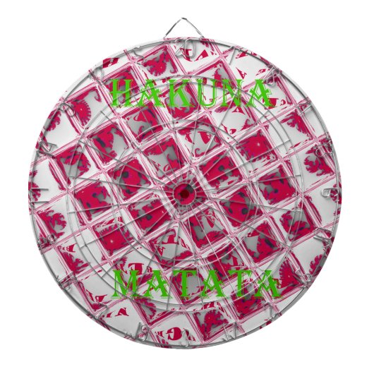 Red Hakuna Matata Style Dartbord (Voorkant)