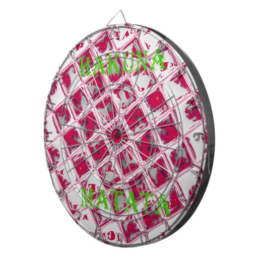 Red Hakuna Matata Style Dartbord (Voorkant Rechts)