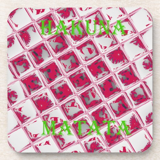 Red Hakuna Matata Style Drankjes Onderzetter (Voorkant)