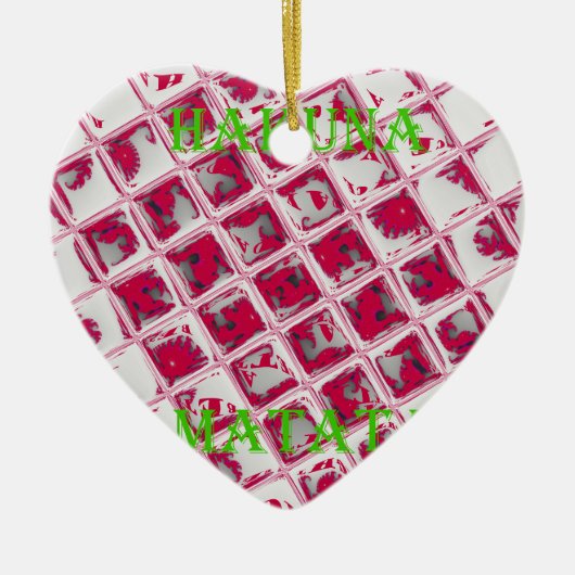 Red Hakuna Matata Style Keramisch Ornament (Voorkant)