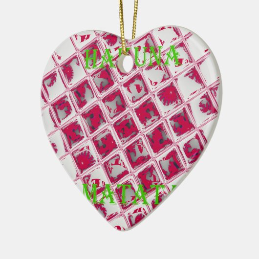 Red Hakuna Matata Style Keramisch Ornament (Links)