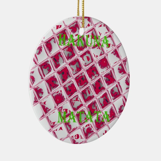 Red Hakuna Matata Style Keramisch Ornament (Rechts)