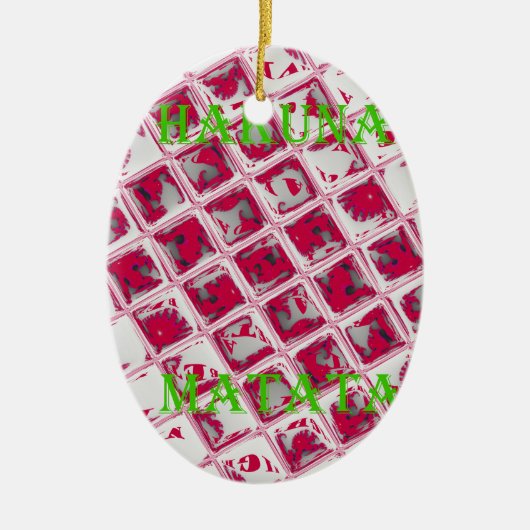 Red Hakuna Matata Style Keramisch Ornament (Voorkant)